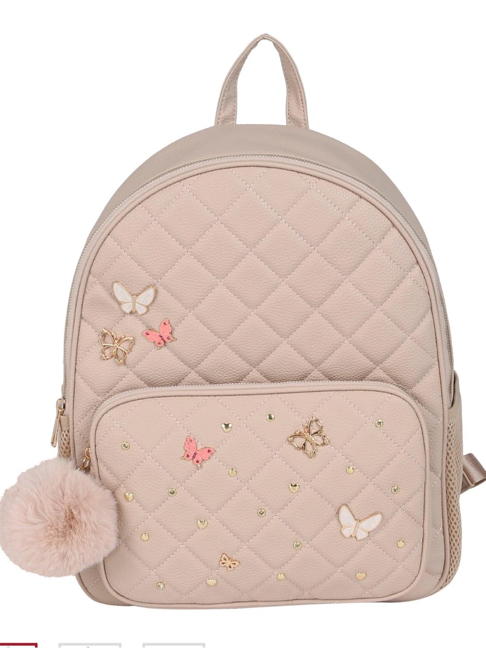 NWT Underonesky Quilted Butterfly Accent  Backpack - Beige